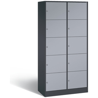 C+P Schließfachschrank Serie 8070 900 x 1950 x 480 weißaluminium/anthrazitgrau, Modell 82700-20