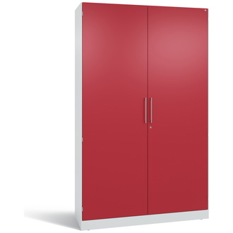 C+P Flügeltürenschrank Asisto 1200 x 1980 x 435 lichtgrau/rubinrot, Modell 141001-000