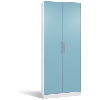 C+P Flügeltürenschrank Asisto 800 x 1980 x 435 verkehrsweiß/horizontblau, Modell 141003-000