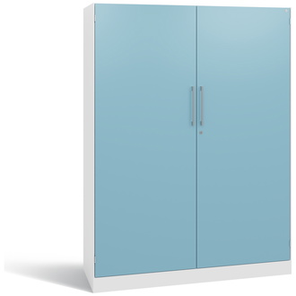 C+P Flügeltürenschrank Asisto 1200 x 1635 x 435 verkehrsweiß/horizontblau, Modell 141011-000