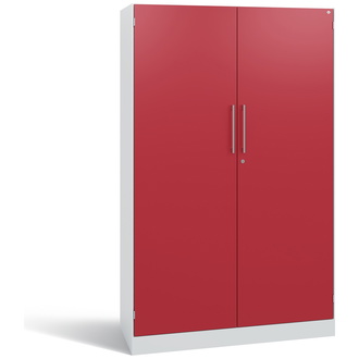 C+P Flügeltürenschrank Asisto 1000 x 1635 x 435 lichtgrau/rubinrot, Modell 141012-000