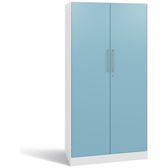 C+P Flügeltürenschrank Asisto 800 x 1635 x 435 verkehrsweiß/horizontblau, Modell 141013-000