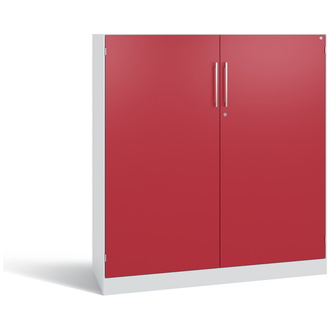 C+P Flügeltürenschrank Asisto 1200 x 1310 x 435 lichtgrau/rubinrot, Modell 141031-000