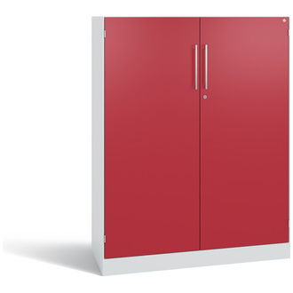 C+P Flügeltürenschrank Asisto 1000 x 1310 x 435 lichtgrau/rubinrot, Modell 141032-000