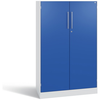 C+P Flügeltürenschrank Asisto 800 x 1310 x 435 lichtgrau/enzianblau, Modell 141033-000