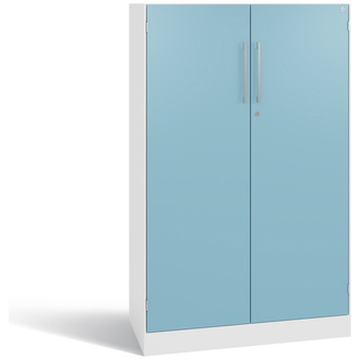 C+P Flügeltürenschrank Asisto 800 x 1310 x 435 verkehrsweiß/horizontblau, Modell 141033-000