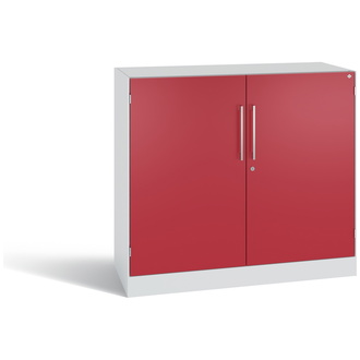 C+P Flügeltürenschrank Asisto 1000 x 915 x 435 lichtgrau/rubinrot, Modell 141052-000