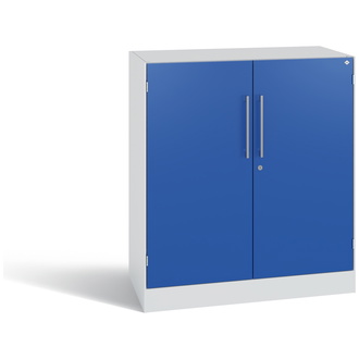 C+P Flügeltürenschrank Asisto 800 x 915 x 435 lichtgrau/enzianblau, Modell 141053-000