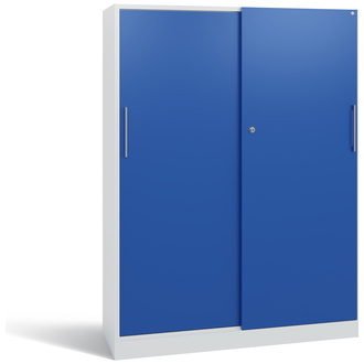 C+P Schiebetürenschrank Asisto 1200 x 1635 x 435 lichtgrau/enzianblau, Modell 142011-000