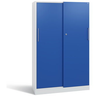 C+P Schiebetürenschrank Asisto 1000 x 1635 x 435 lichtgrau/enzianblau, Modell 142012-000