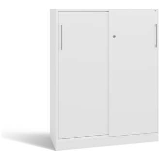 C+P Schiebetürenschrank Asisto 1000 x 1310 x 435 verkehrsweiß/verkehrsweiß, Modell 142032-000