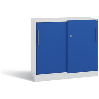 C+P Schiebetürenschrank Asisto 1000 x 915 x 435 lichtgrau/enzianblau, Modell 142052-000