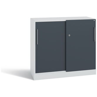 C+P Schiebetürenschrank Asisto 1000 x 915 x 435 lichtgrau/anthrazitgrau, Modell 142052-000