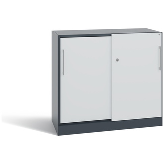 C+P Schiebetürenschrank Asisto 1000 x 915 x 435 anthrazitgrau/lichtgrau, Modell 142052-000