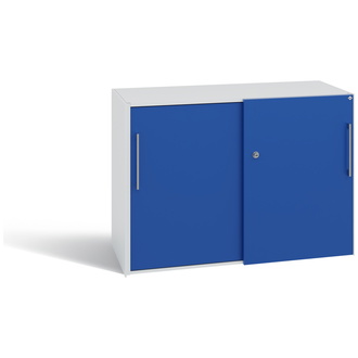 C+P Schiebetürenschrank Asisto 1000 x 720 x 435 lichtgrau/enzianblau, Modell 142062-000