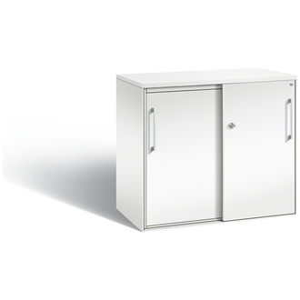 C+P Schiebetürenschrank Asisto 800 x 720 x 435 verkehrsweiß/verkehrsweiß, Modell 142063-000