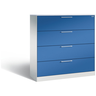 C+P Schubladenschrank Asisto 1200 x 1310 x 435 lichtgrau/enzianblau, Modell 146021-413