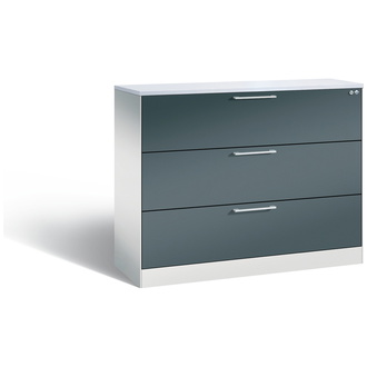 C+P Schubladenschrank Asisto 1200 x 1010 x 435 lichtgrau/anthrazitgrau, Modell 146041-313