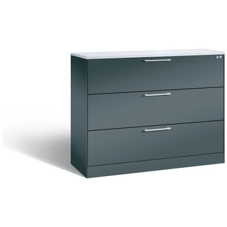 C+P Schubladenschrank Asisto 1200 x 1010 x 435 anthrazitgrau/anthrazitgrau, Modell 146041-313