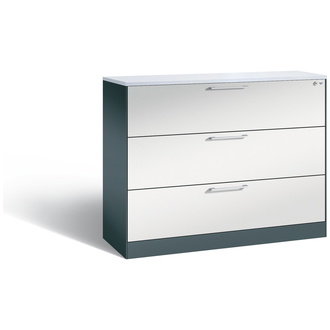 C+P Schubladenschrank Asisto 1200 x 1010 x 435 anthrazitgrau/lichtgrau, Modell 146041-313