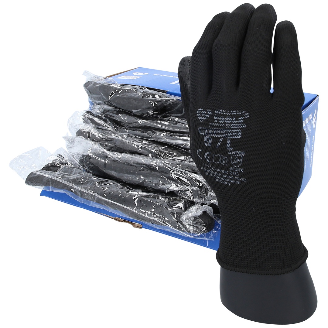 Brilliant Tools Brillant Tools Mikro-Feinstrickhandschuh BT1569 Gr. 9 schwarz