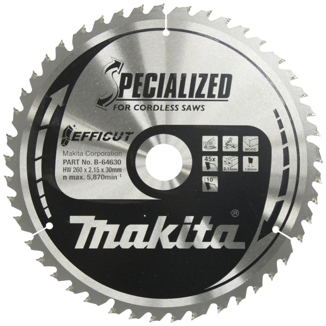 Makita Sägeblatt 260x2,15x30, 45Z EFFICUT Holz