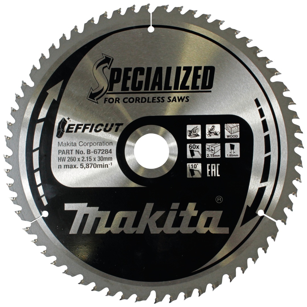 Makita Sägeblatt 260x2,15x30, 60Z EFFICUT Holz