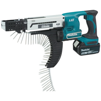 Makita Akku-Magazinschrauber 18V, 45-75 mm, 2x Akku, Ladegerät, Zubehör, Transportkoffer