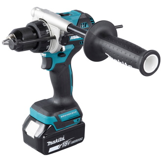 Makita Akku-Schlagbohrschrauber 18V, 130 Nm, 0-2.100 U/min, Akku, Ladegerät, Zubehör, MAKPAC