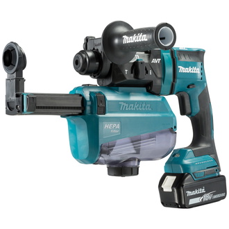 Makita Akku-Kombihammer DHR182RTWJ, 18 V, SDS-plus, incl. 2x Akku 5 Ah, Schnellladegerät, Zubehör, MAKPAC