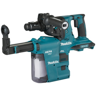 Makita Akku-Kombihammer DHR283ZWJU, 2x18 V, SDS-plus, incl. Zubehör, Staubabsaugung DX09, MAKPAC