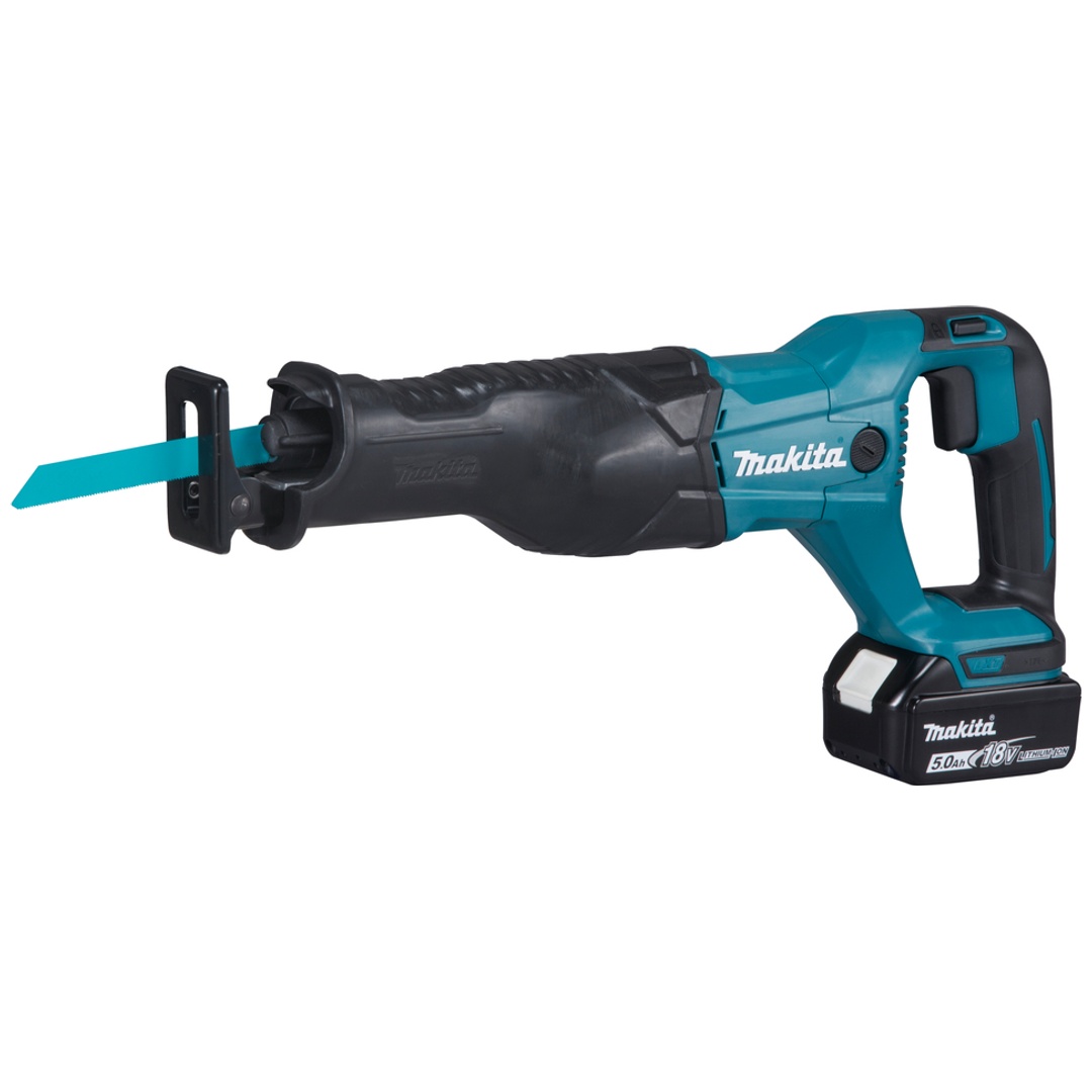 Makita Akku-Reciprosäge DJR186RT, 18 V, incl. 1x Akku LXT 5 Ah, Schnellladegerät, 2x Reciproblatt, Transportkoffer