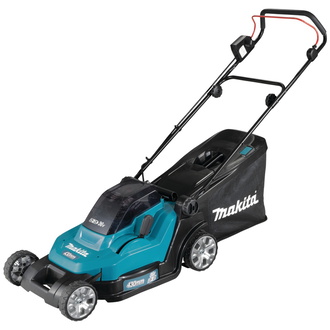 Makita Akku-Rasenmäher 2x18V, 43 cm, 50 l, Akku, Ladegerät, Zubehör