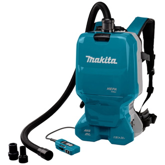 Makita Akku-Rucksackstaubsauger DVC665, 2x18V, 110 mbar, 6 l (ohne Akku, ohne Ladegerät)