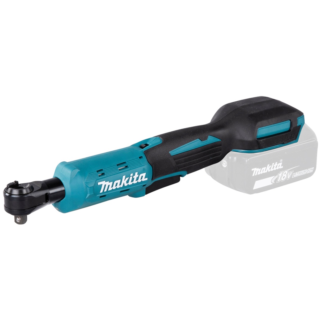 Makita Akku-Ratschenschrauber DWR180Z, 18V, 47,5 Nm, incl. Adapter 1/4 / 3/8