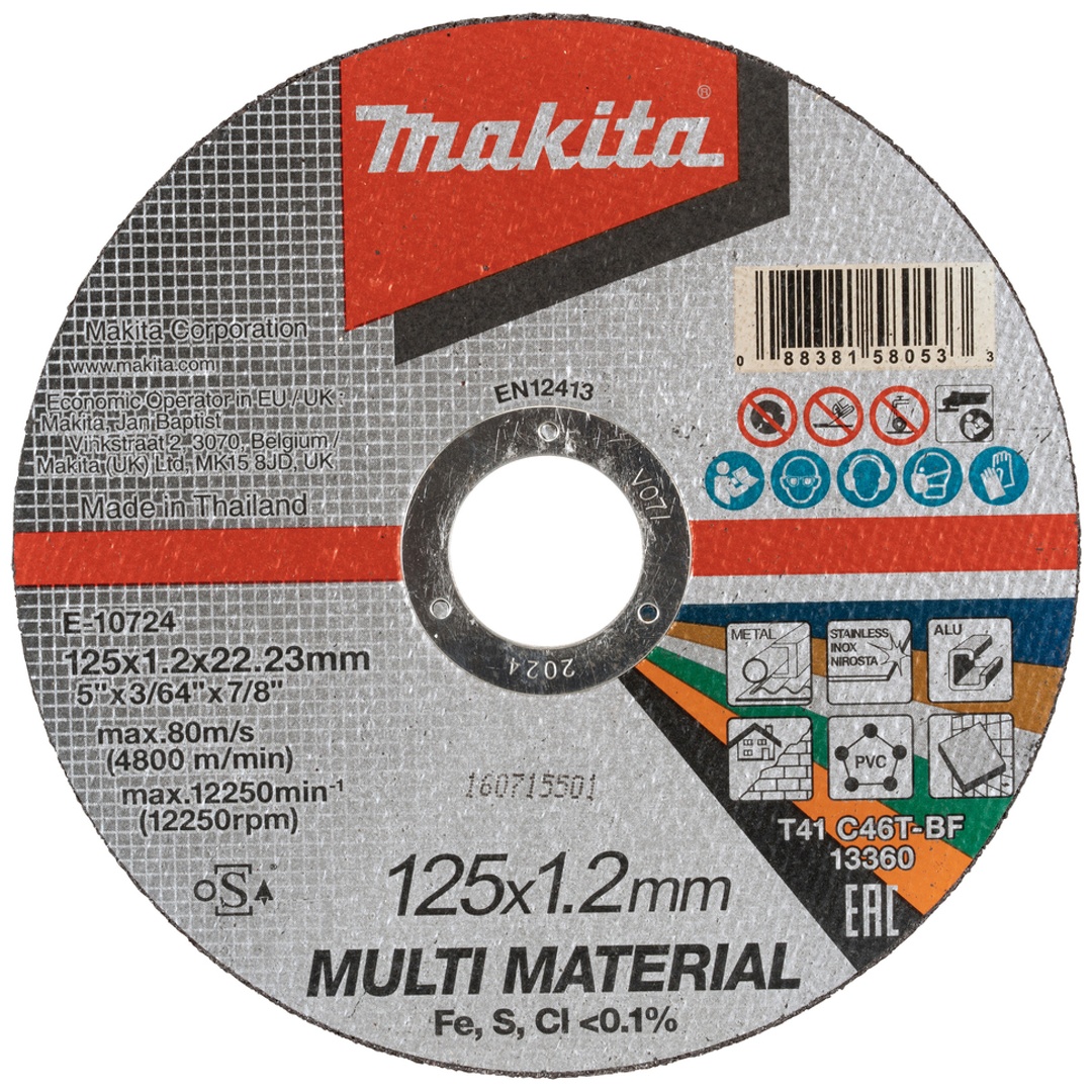 Makita Trennscheibe Multimaterial Ø 125 mm, 1,2 mm, C46T, OSA, EN12413, 1 Stück