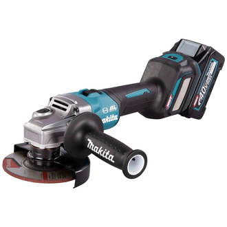 Makita Akku-Winkelschleifer GA023GM201, 40 V, incl. 2x Akku XGT 4 Ah, Schnellladegerät, Schruppscheibe, Zubehör, MAKPAC