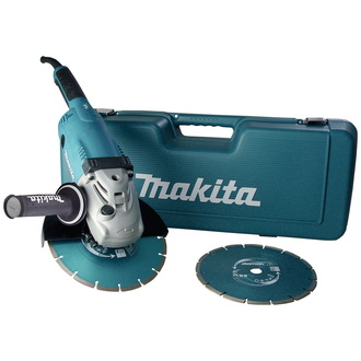 Makita Winkelschleifer 2.200 W, 230 mm, 6.600 min, Zubehör, Diamantscheibe, Transportkoffer