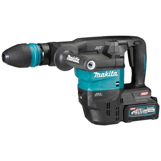 Makita Akku-Stemmhammer HM001GM201, 40 V, SDS-max, incl. 2x Akku 4 Ah, Schnellladegerät, Zubehör, Transportkoffer