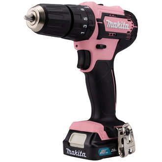 Makita Akku-Schlagbohrschrauber rosa, 12V max., 30 Nm, 0-1.700 min, Akku, Ladegerät, Transportkoffer