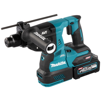 Makita Akku-Kombihammer HR003GM201, 40 V, SDS-plus, incl. 2x Akku 4 Ah, Schnellladegerät, Zubehör, MAKPAC