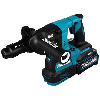 Makita Akku-Kombihammer HR004GM201, 40 V, SDS-plus/Bohrfutter, incl. 2x Akku 4 Ah, Schnellladegerät, Zubehör, MAKPAC