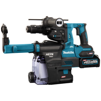 Makita Akku-Kombihammer HR004GM202, 40 V, SDS-plus/Bohrfutter, incl. 2x Akku 4 Ah, Schnellladegerät, Zubehör, MAKPAC