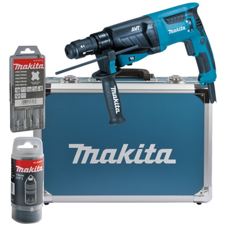 Makita Kombihammer HR2631FT13, 800 W, SDS-plus, 26 mm, incl. Zubehör, Transportkoffer