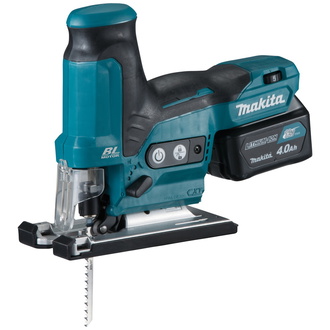 Makita Akku-Pendelhubstichsäge JV102DSMJ, 12 V, incl. 2x Akku CXT 4 Ah, Schnellladegerät, Stichsägeblatt, Zubehör, MAKPAC