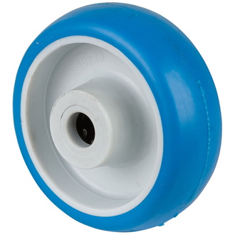 BS Polyurethanrad B36, Rad-Ø 80 mm, Radbreite 30 mm, Tragkr. 100 kg, Rollenlager, Lauffl. Polyurethan blau