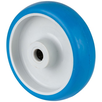 BS Polyurethanrad B36, Rad-Ø 100 mm, Radbreite 30 mm, Tragkr. 110 kg, Rollenlager, Lauffl. Polyurethan blau