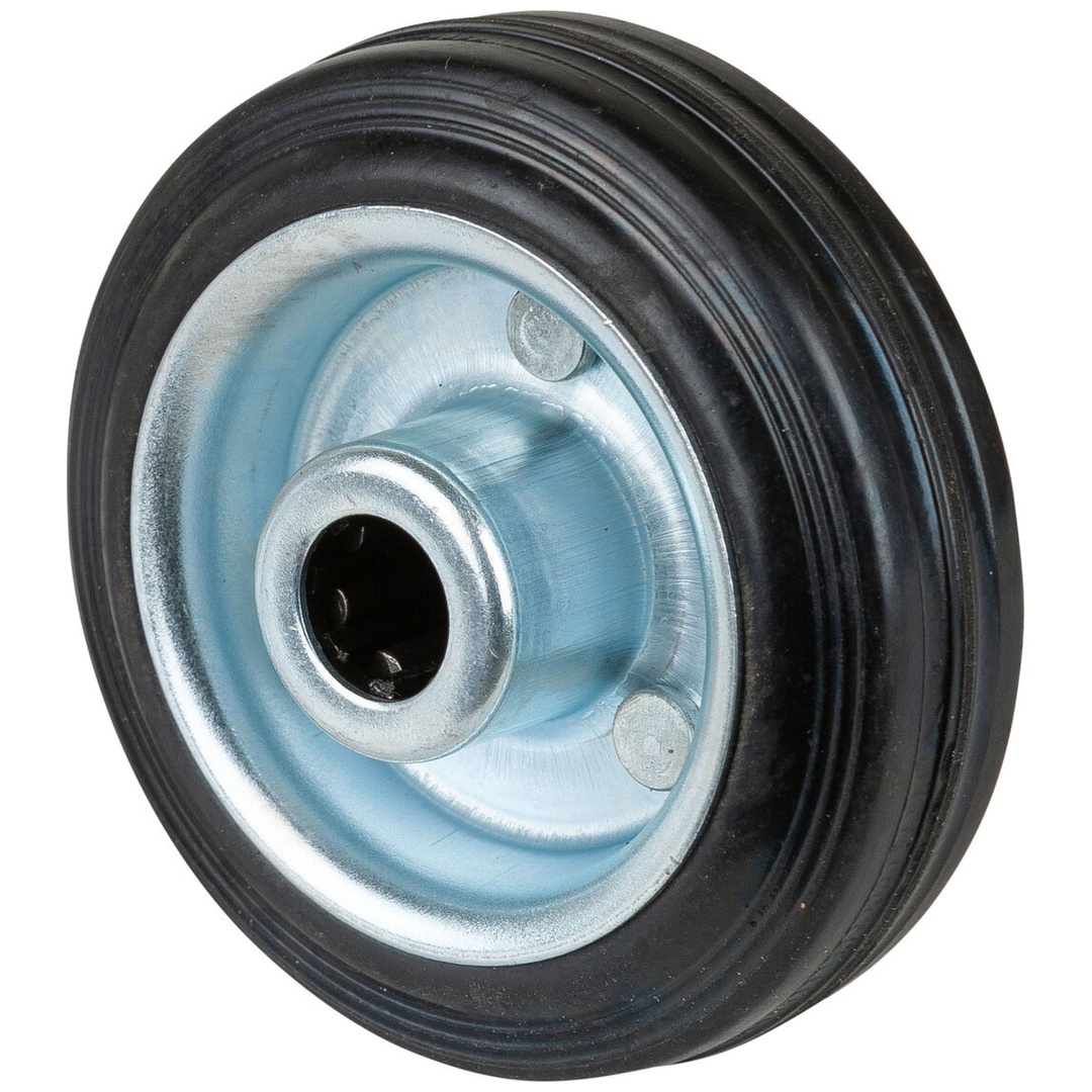 BS Rollen Gummirad schwarz, Stahlfelge, Rollenlager, Ø Rad 80 mm, Tragkraft 50 kg