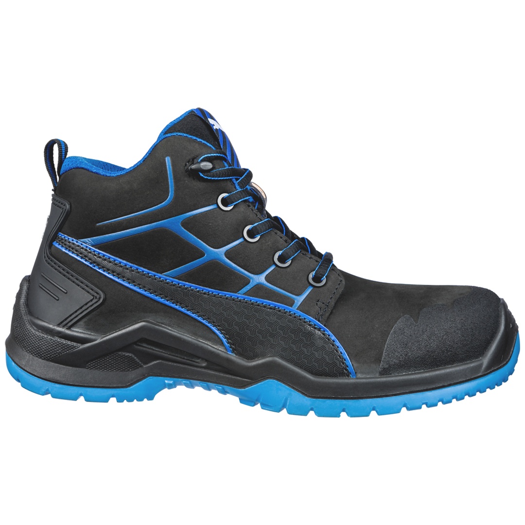 Puma Safety Puma Sicherheitsstiefel 634200 Krypton Blue Mid Technics S3 ESD SRC DGUV Gr.43 schwarz/blau