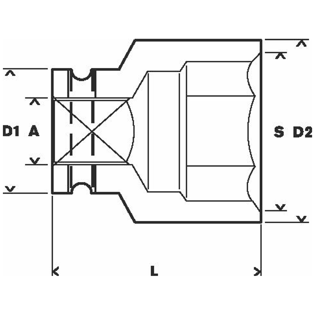 Bosch Steckschlüsseleinsatz, SW 13 mm, L 25 mm, 13 mm, M8, 19,1 mm